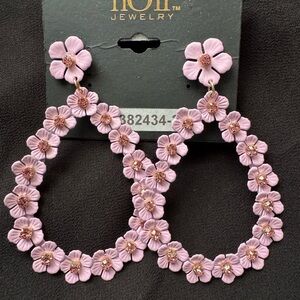 Noir Floral Pink Earrings
